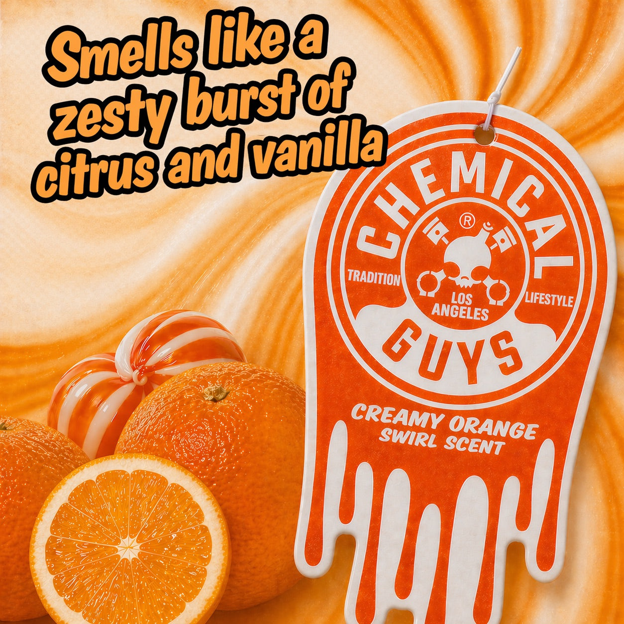 Creamy Orange Swirl Hanging Air Freshener - Image 2